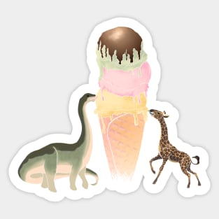 long-necked ice cream social Sticker